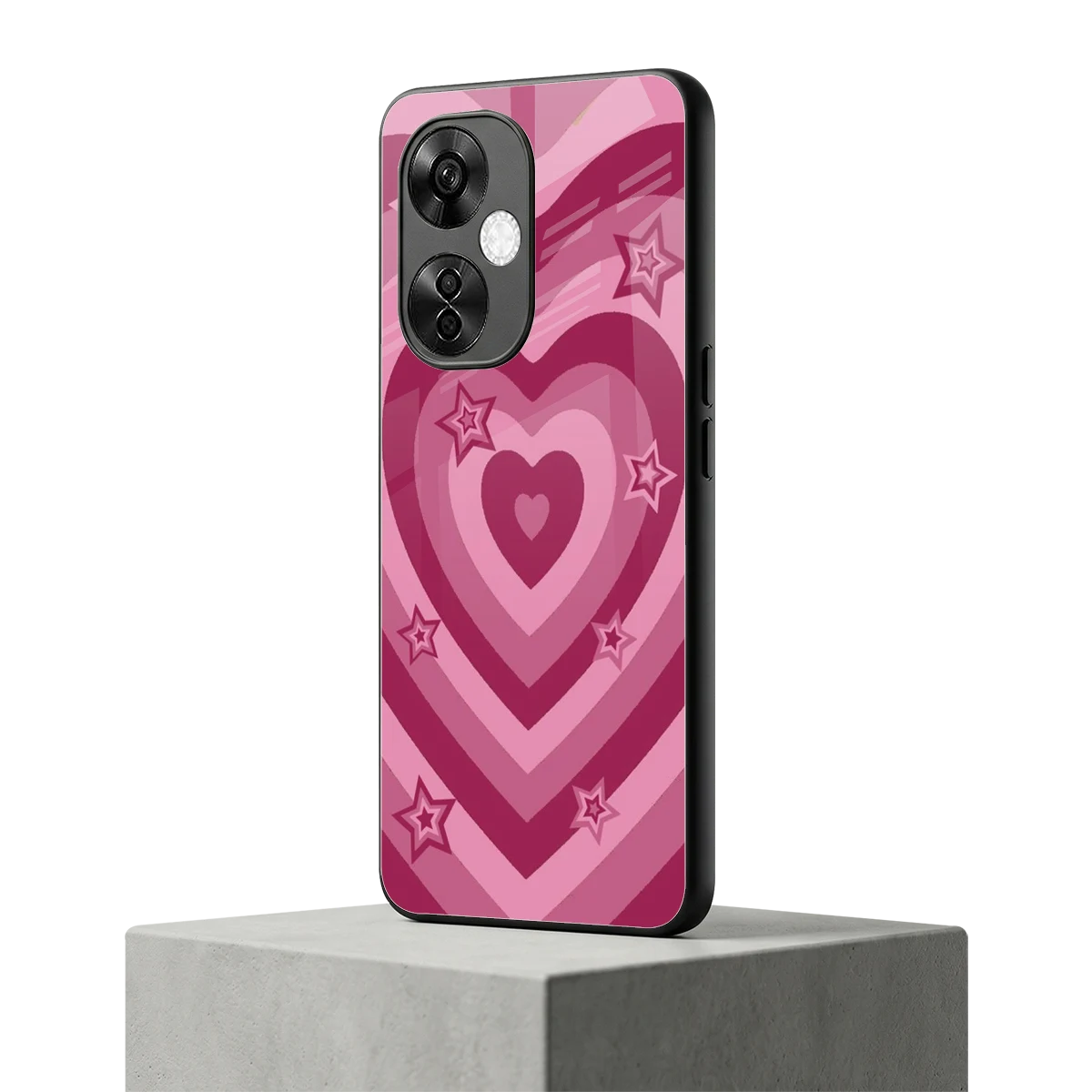 Y2K Pink Hearts X Stars oneplus nord ce 3 lite mobile cover | shockproof glass phone case