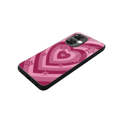 Y2K Pink Hearts X Stars stylish phone case for oneplus nord ce 3 lite | glossy glass and slim fit