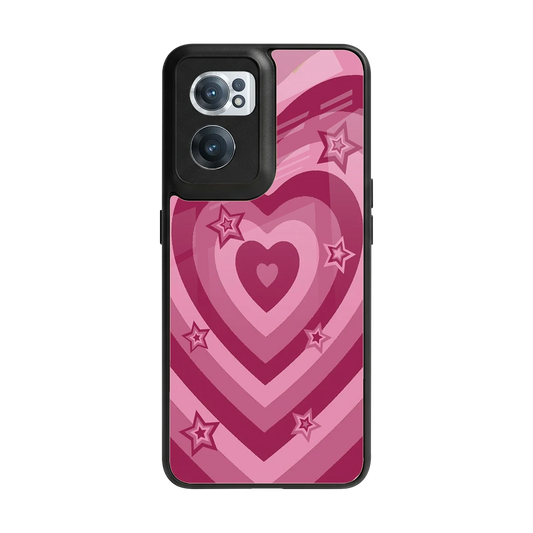 Y2K Pink Hearts X Stars back phone cover | glass case for oneplus nord ce 2