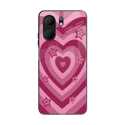Y2K Pink Hearts X Stars back phone cover | glass case for oppo a5x 5g