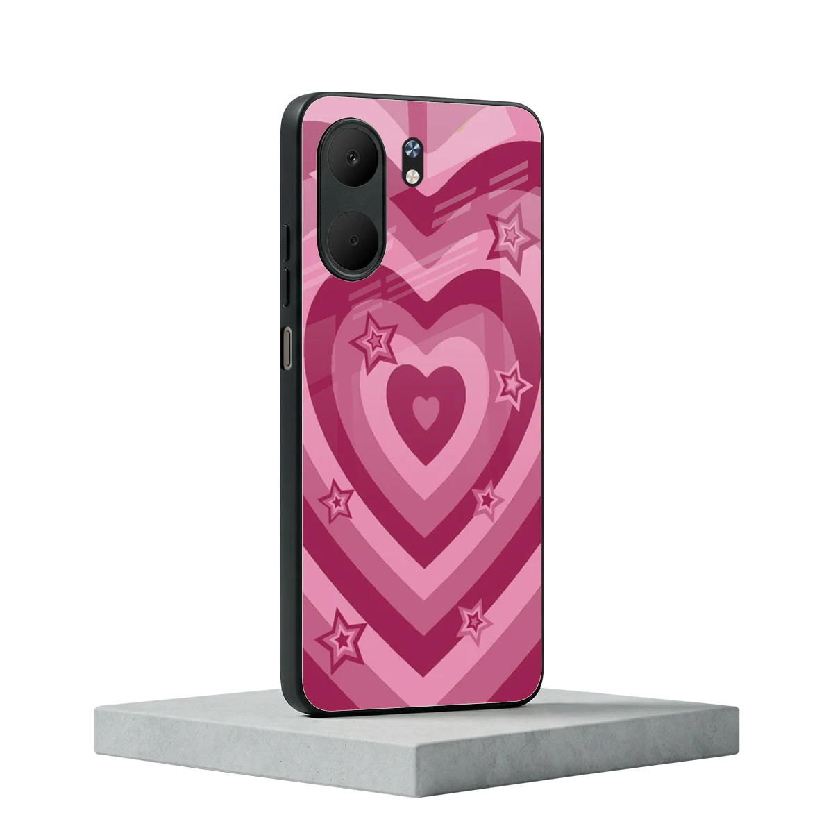 Y2K Pink Hearts X Stars oppo a5x 5g mobile cover | shockproof glass phone case