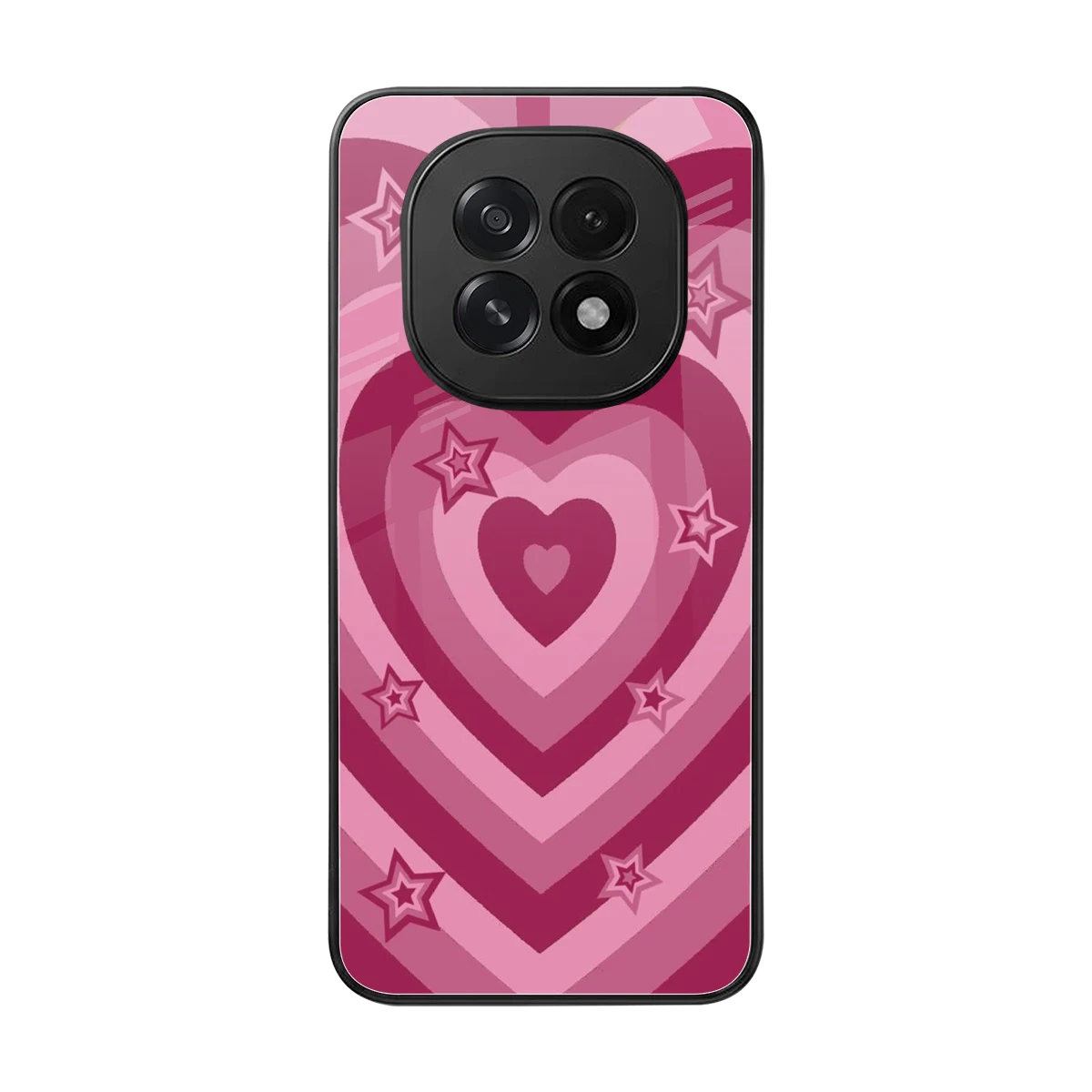 Y2K Pink Hearts X Stars back phone cover | glass case for oppo f29 5g