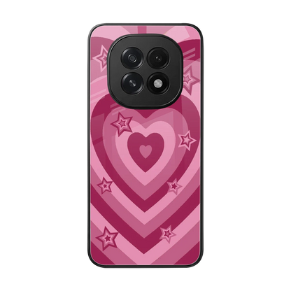 Y2K Pink Hearts X Stars back phone cover | glass case for oppo f29 5g
