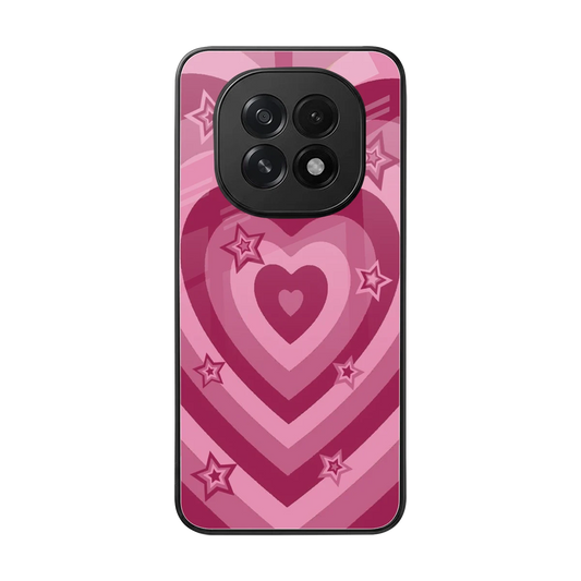 Y2K Pink Hearts X Stars back phone cover | glass case for oppo f29 5g