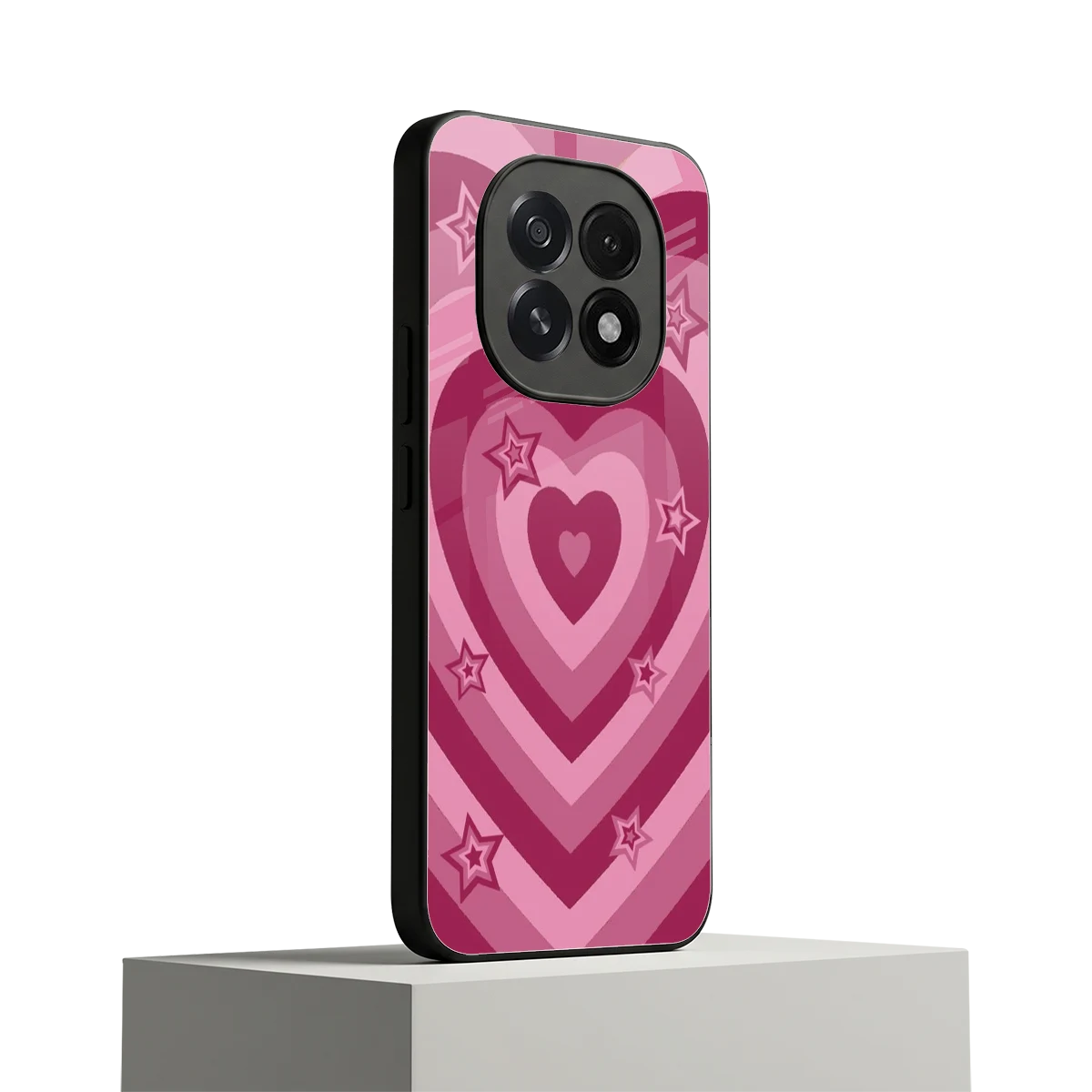 Y2K Pink Hearts X Stars oppo f29 5g mobile cover | shockproof glass phone case
