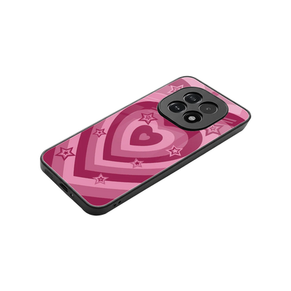 Y2K Pink Hearts X Stars stylish phone case for oppo f29 5g | glossy glass and slim fit