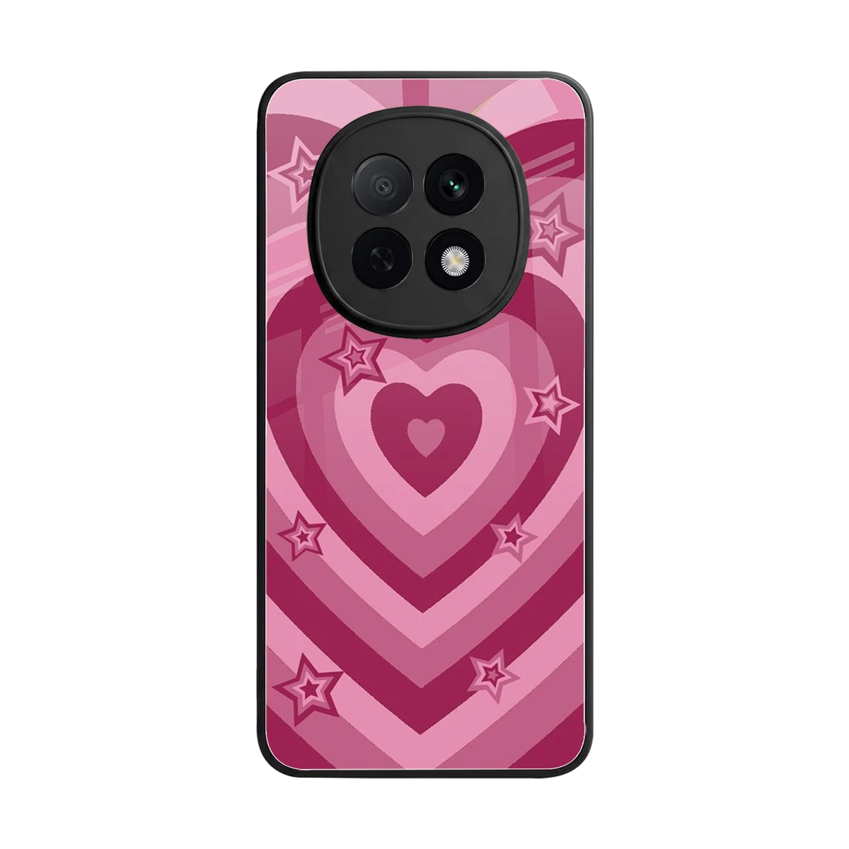 Y2K Pink Hearts X Stars back phone cover | glass case for oppo f29 pro 5g