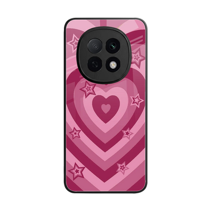 Y2K Pink Hearts X Stars back phone cover | glass case for oppo f29 pro 5g