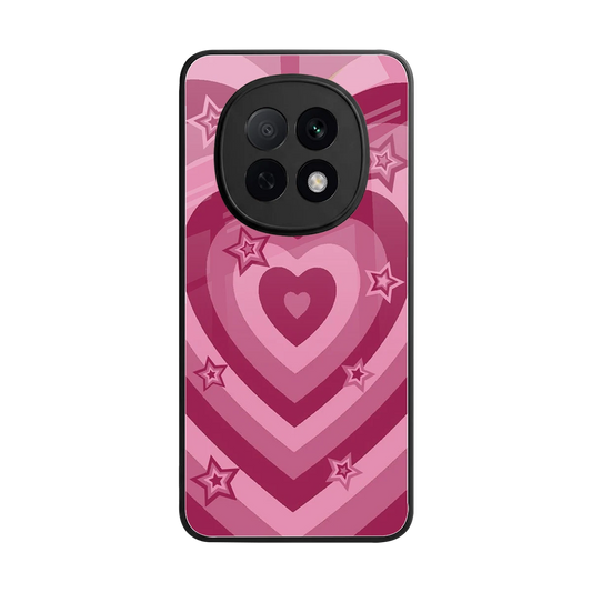 Y2K Pink Hearts X Stars back phone cover | glass case for oppo f29 pro 5g