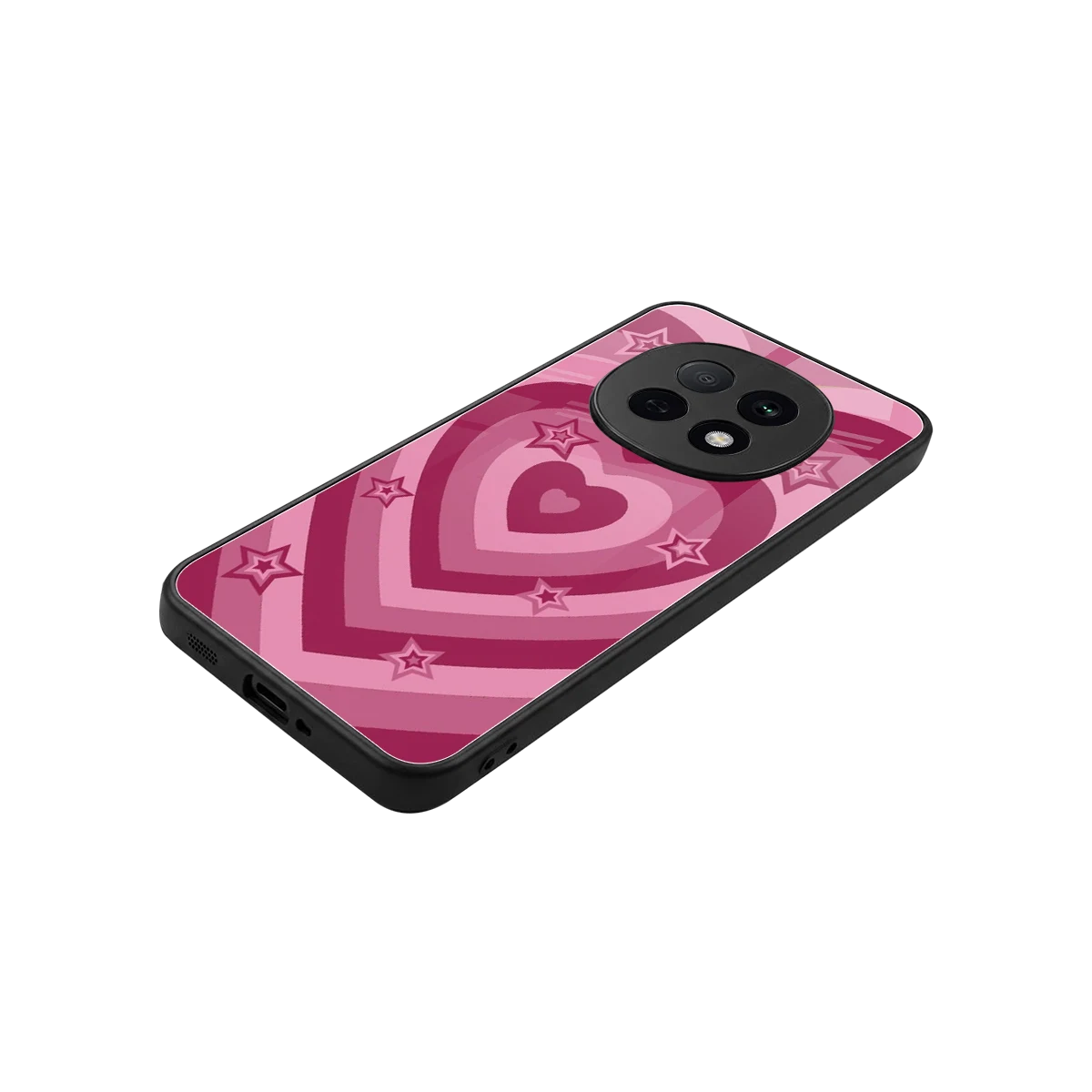 Y2K Pink Hearts X Stars stylish phone case for oppo f29 pro 5g | glossy glass and slim fit