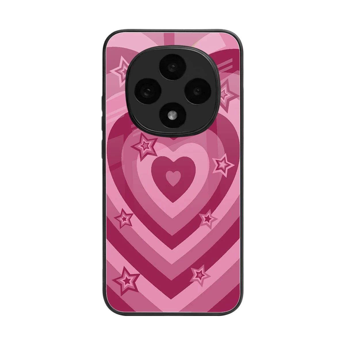 Y2K Pink Hearts X Stars back phone cover | glass case for oppo f31 pro 5g