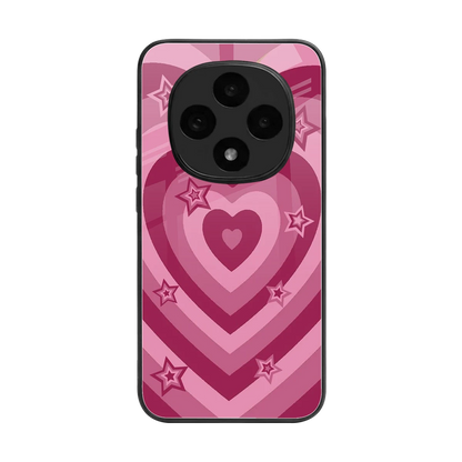Y2K Pink Hearts X Stars back phone cover | glass case for oppo f31 pro 5g