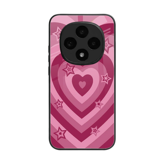 Y2K Pink Hearts X Stars back phone cover | glass case for oppo f31 pro 5g