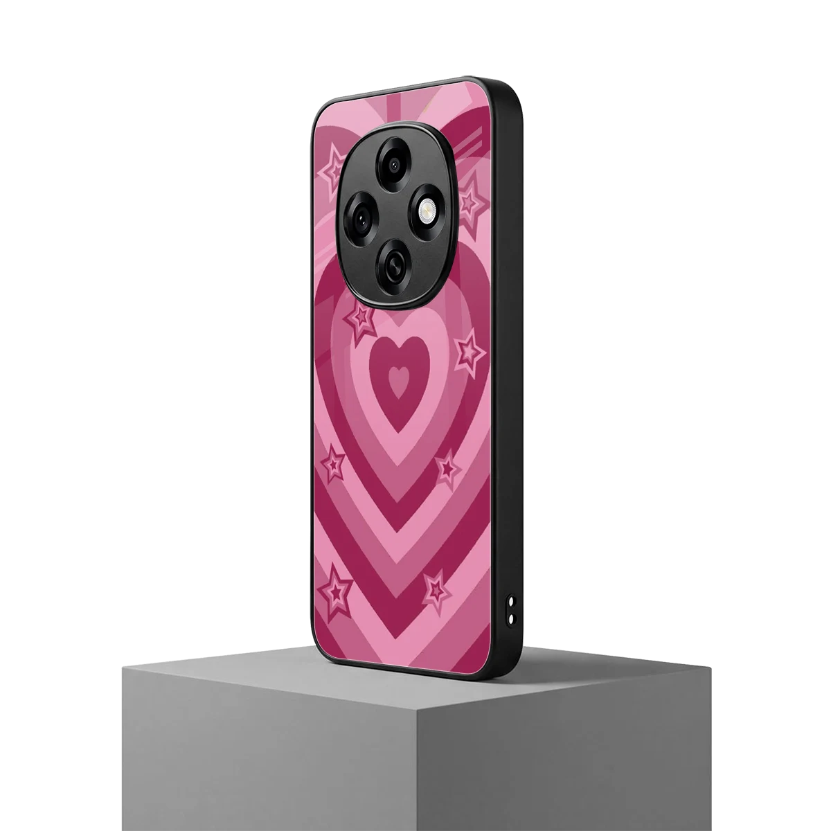 Y2K Pink Hearts X Stars oppo f31 pro 5g mobile cover | shockproof glass phone case