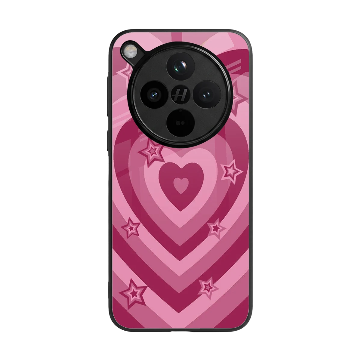 Y2K Pink Hearts X Stars back phone cover | glass case for oppo find x8
