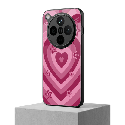 Y2K Pink Hearts X Stars oppo find x8 mobile cover | shockproof glass phone case