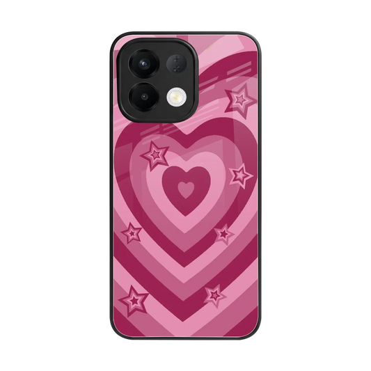 Y2K Pink Hearts X Stars back phone cover | glass case for oppo k13 5g