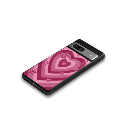 Y2K Pink Hearts X Stars google pixel 7 mobile cover | shockproof glass phone case