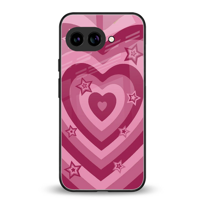 Y2K Pink Hearts X Stars back phone cover | glass case for google pixel 10a