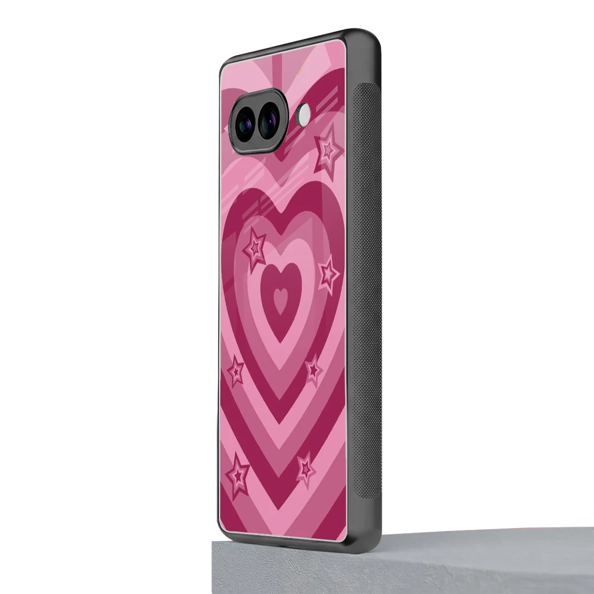 Y2K Pink Hearts X Stars google pixel 10a mobile cover | shockproof glass phone case