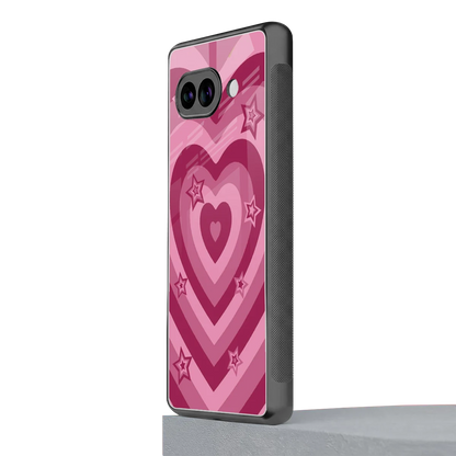 Y2K Pink Hearts X Stars google pixel 10a mobile cover | shockproof glass phone case