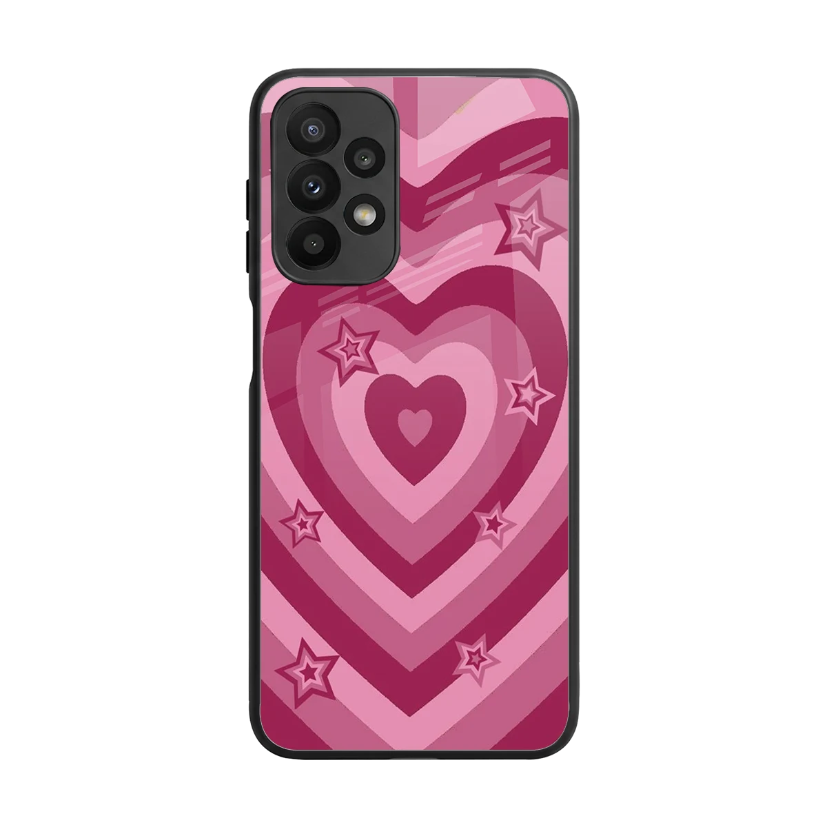 Y2K Pink Hearts X Stars back phone cover | glass case for samsung galaxy a23