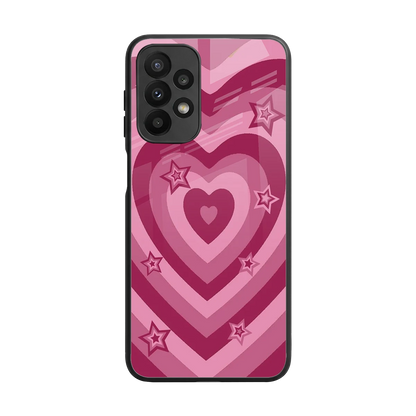 Y2K Pink Hearts X Stars back phone cover | glass case for samsung galaxy a23