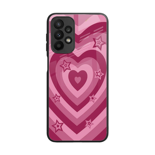 Y2K Pink Hearts X Stars back phone cover | glass case for samsung galaxy a23