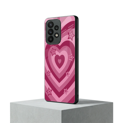 Y2K Pink Hearts X Stars samsung galaxy a23 mobile cover | shockproof glass phone case