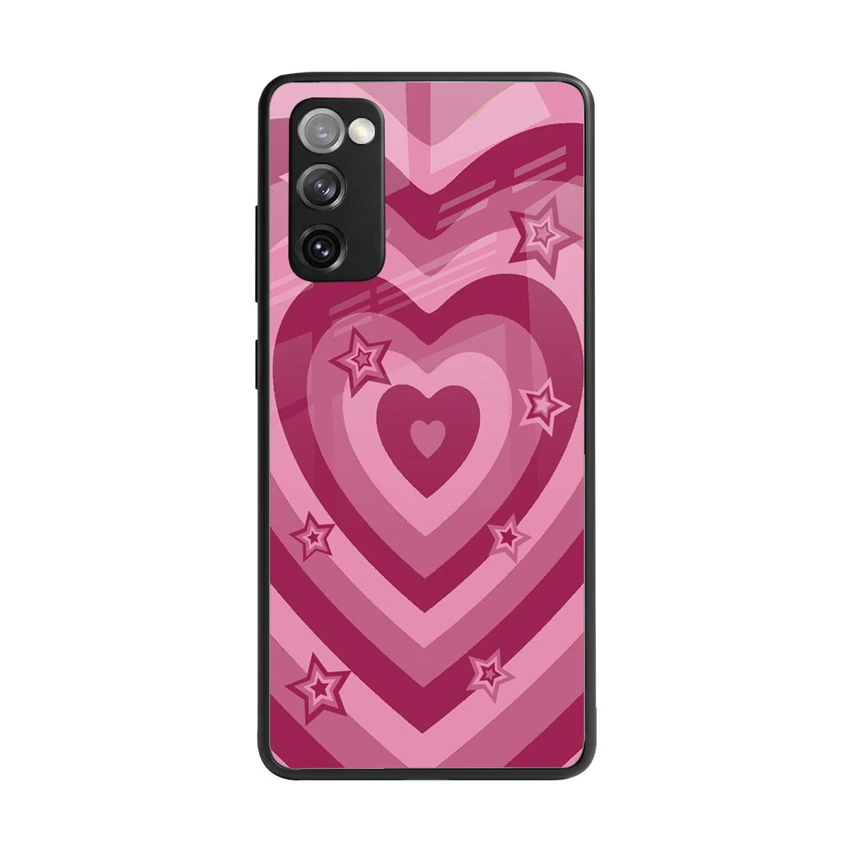Y2K Pink Hearts X Stars back phone cover | glass case for samsung galaxy s20 fe