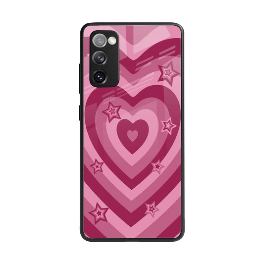 Y2K Pink Hearts X Stars back phone cover | glass case for samsung galaxy s20 fe