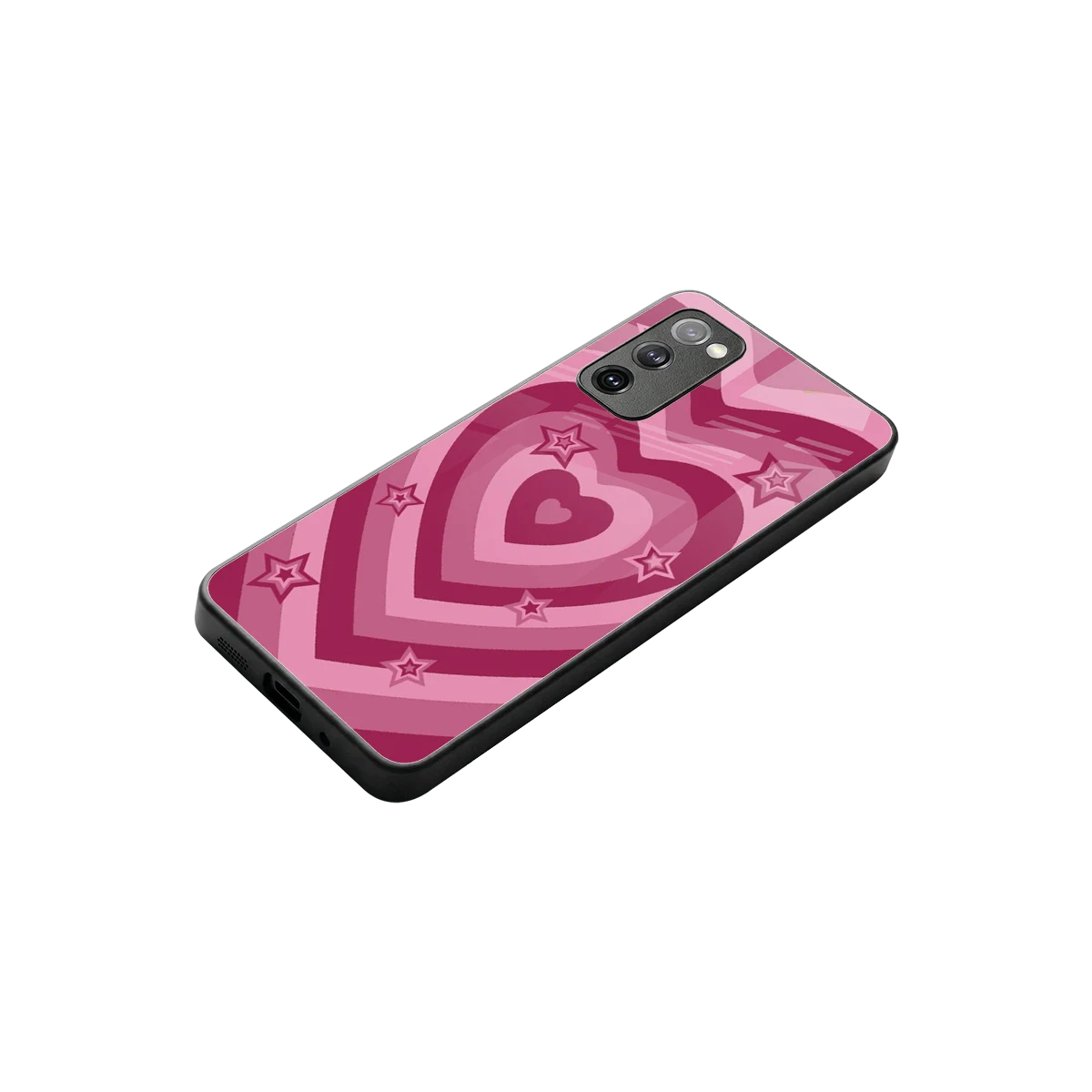 Y2K Pink Hearts X Stars stylish phone case for samsung galaxy s20 fe | glossy glass and slim fit