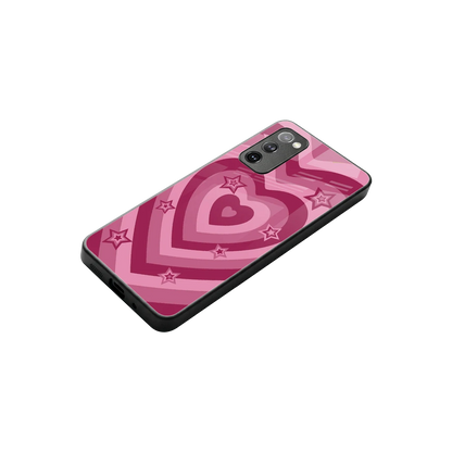Y2K Pink Hearts X Stars stylish phone case for samsung galaxy s20 fe | glossy glass and slim fit