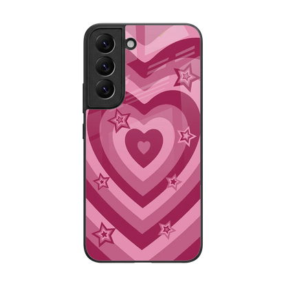 Y2K Pink Hearts X Stars back phone cover | glass case for samsung galaxy s22
