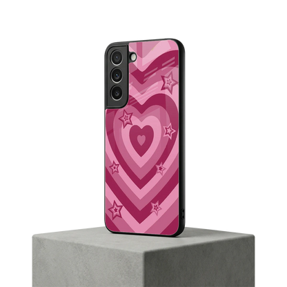 Y2K Pink Hearts X Stars samsung galaxy s22 mobile cover | shockproof glass phone case
