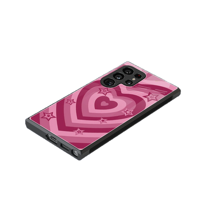 Y2K Pink Hearts X Stars stylish phone case for samsung galaxy s24 ultra | glossy glass and slim fit