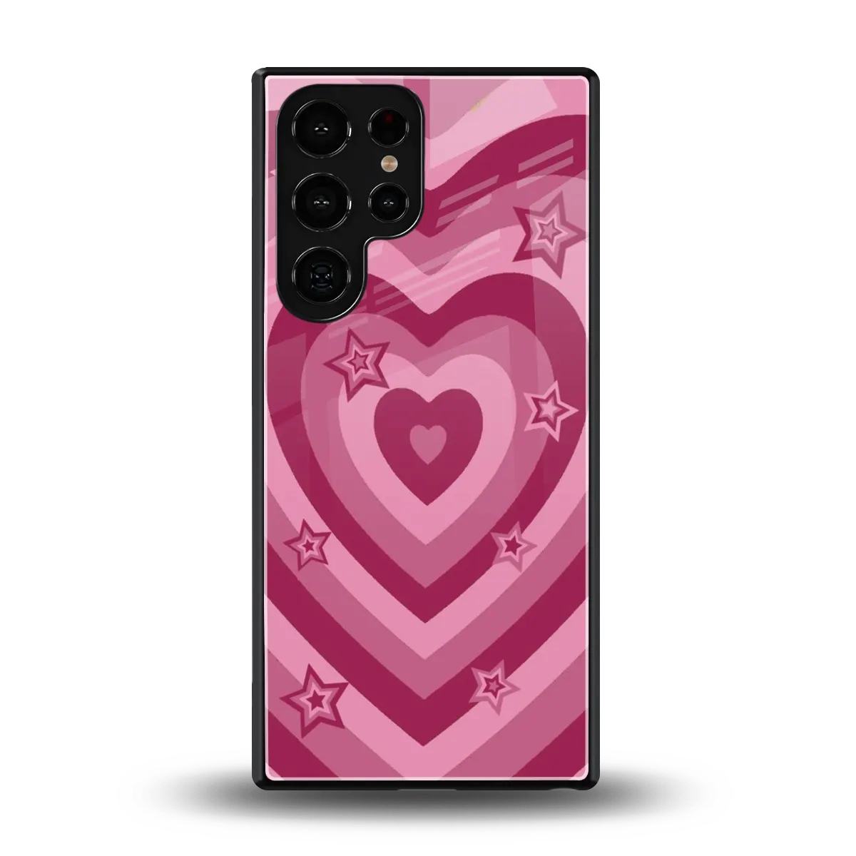 Y2K Pink Hearts X Stars back phone cover | glass case for samsung galaxy s25 ultra