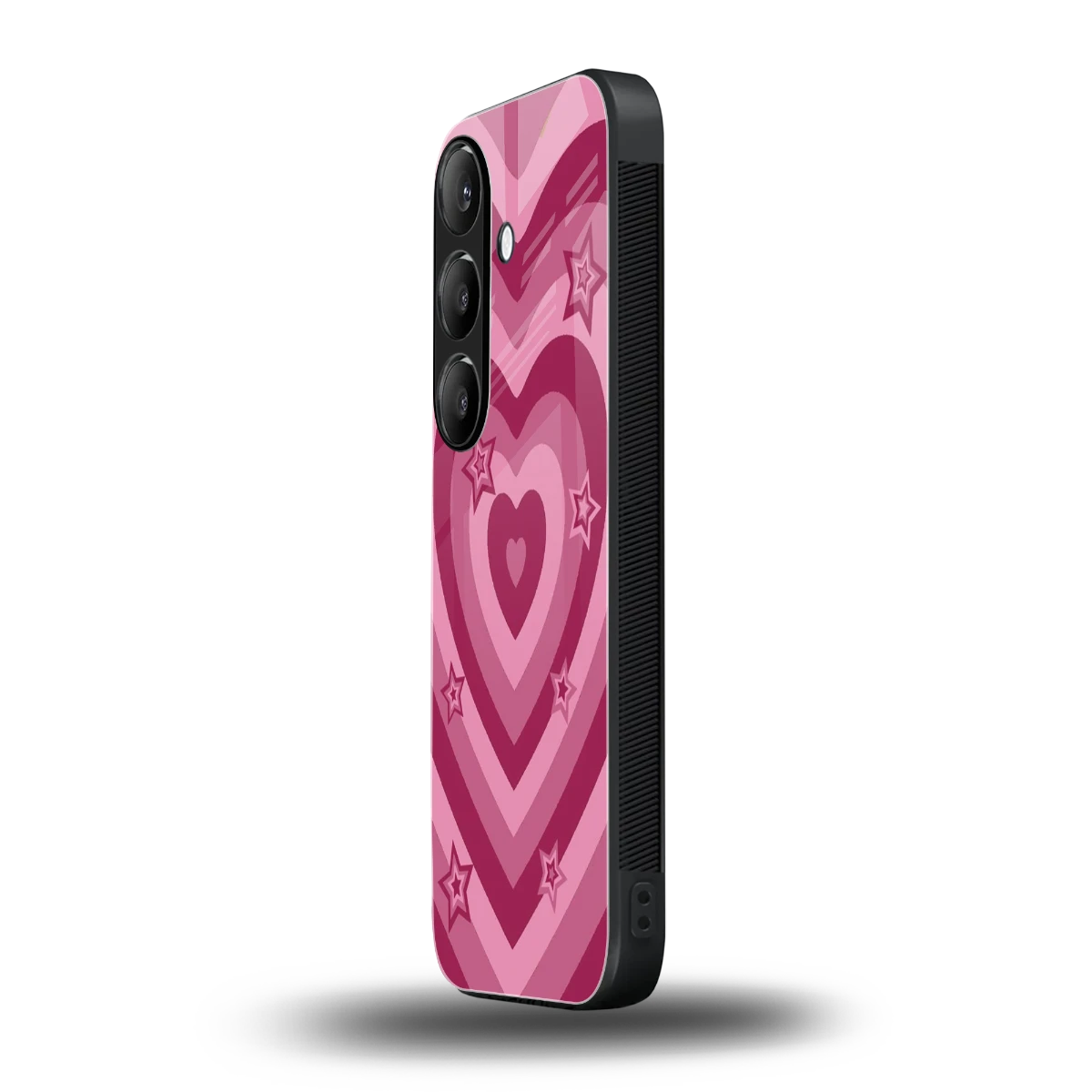 Y2K Pink Hearts X Stars samsung galaxy s24 mobile cover | shockproof glass phone case