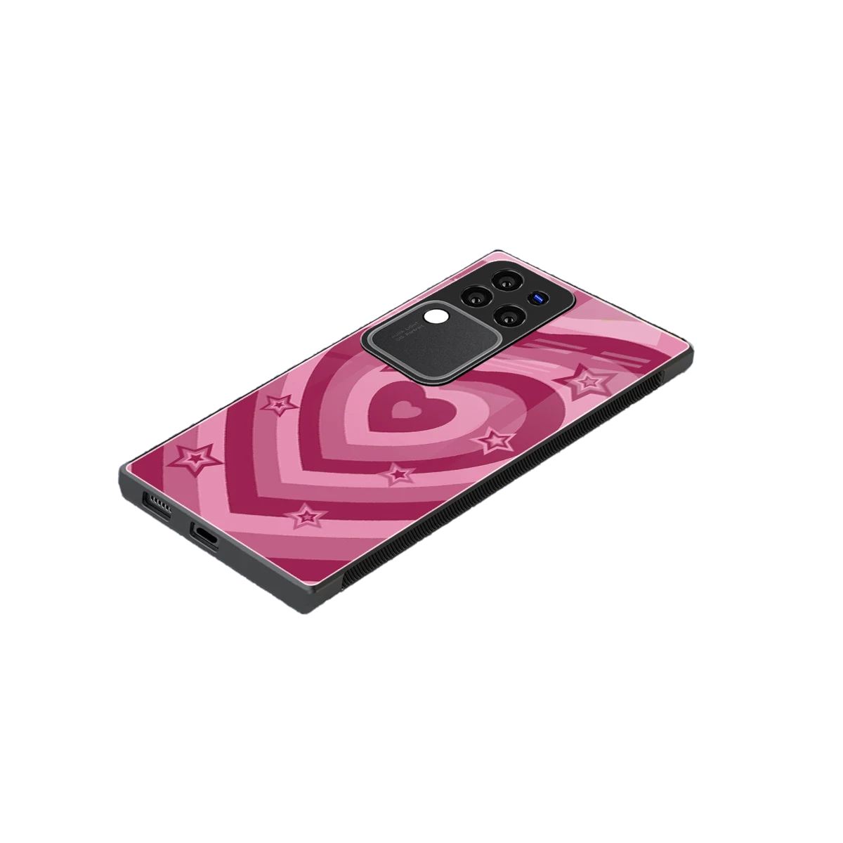 Y2K Pink Hearts X Stars stylish phone case forvivo v30 pro | glossy glass and slim fit