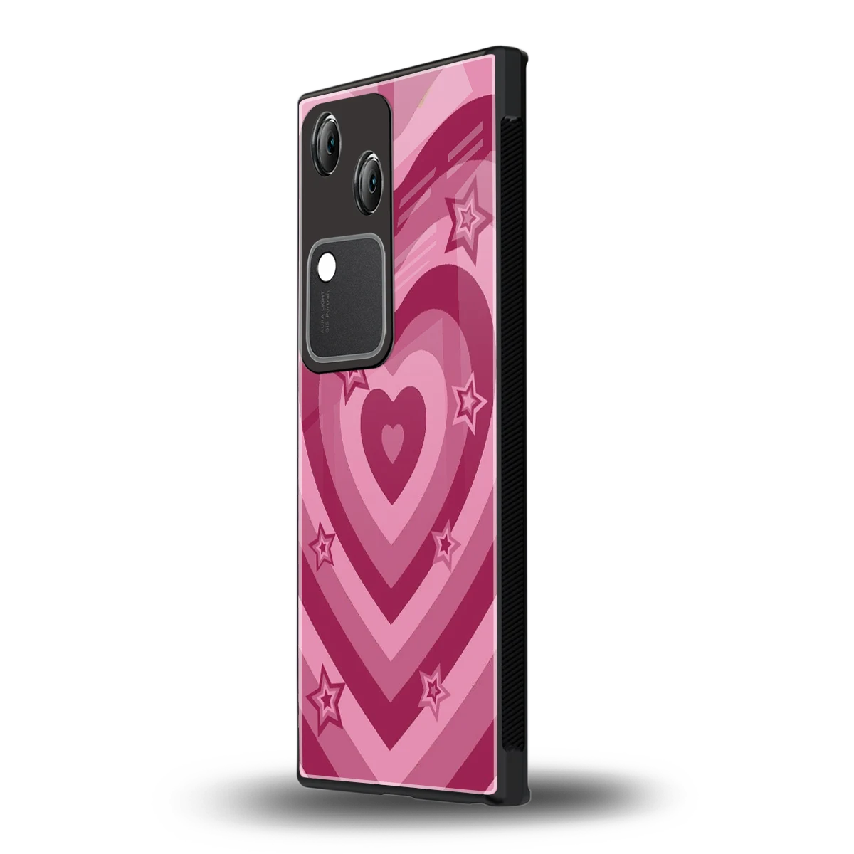 Y2K Pink Hearts X Stars vivo v30 mobile cover | shockproof glass phone case