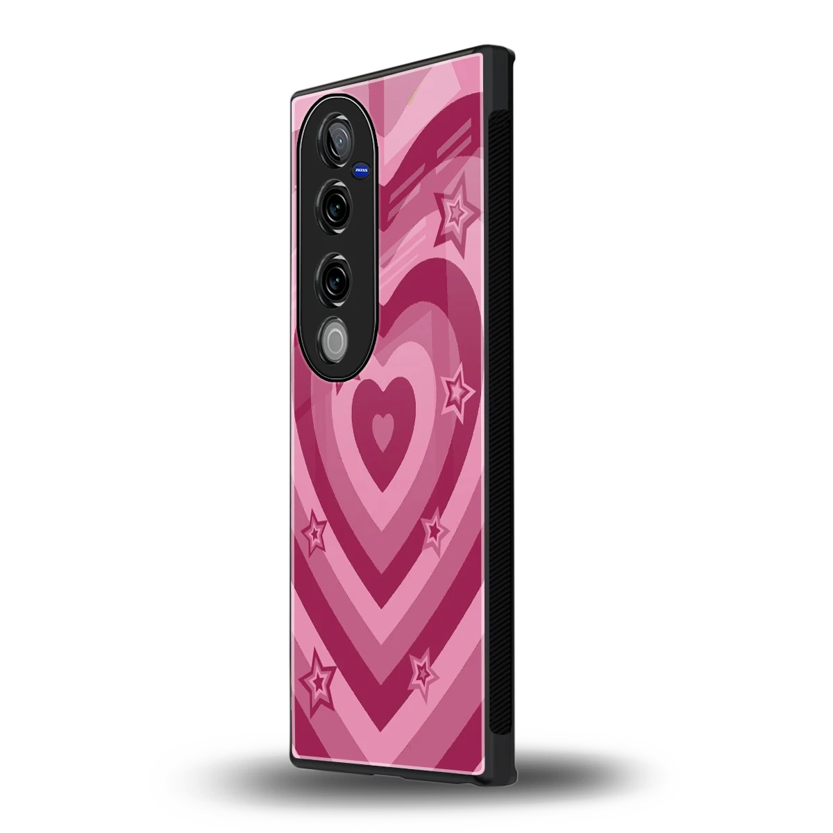 Y2K Pink Hearts X Stars vivo v40 pro mobile cover | shockproof glass phone case