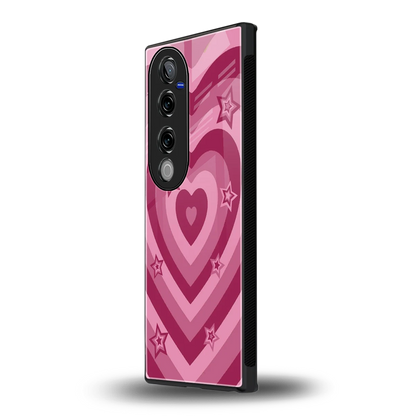 Y2K Pink Hearts X Stars vivo v40 pro mobile cover | shockproof glass phone case
