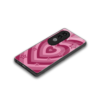 Y2K Pink Hearts X Stars stylish phone case for vivo v40e | glossy glass and slim fit