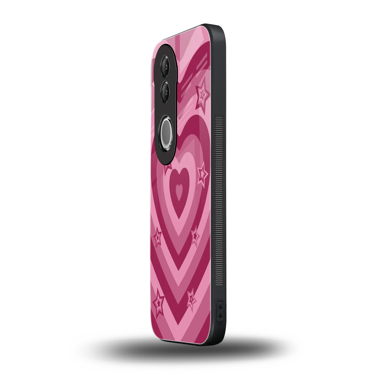 Y2K Pink Hearts X Stars vivo v50 mobile cover | shockproof glass phone case