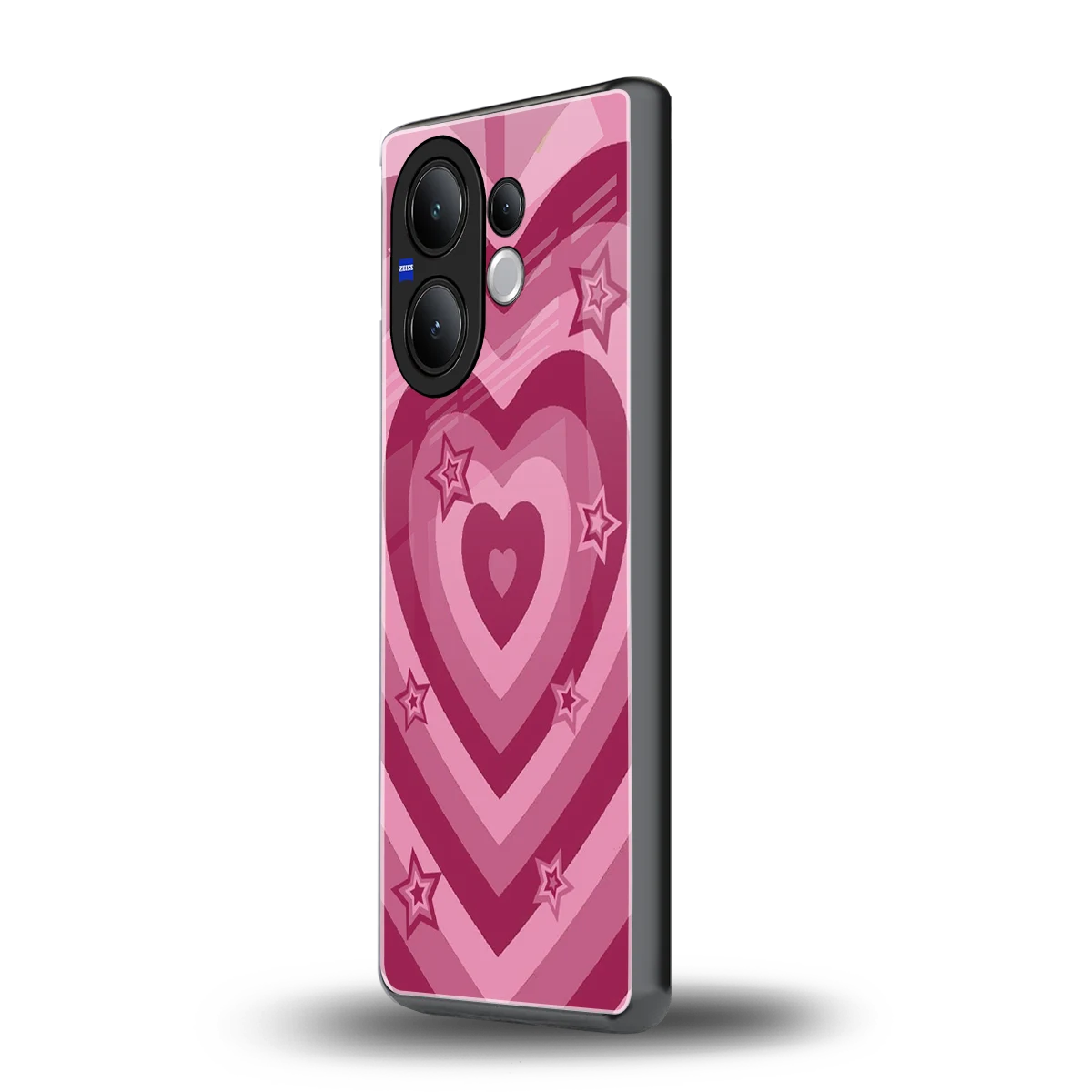 Y2K Pink Hearts X Stars vivo v60 mobile cover | shockproof glass phone case