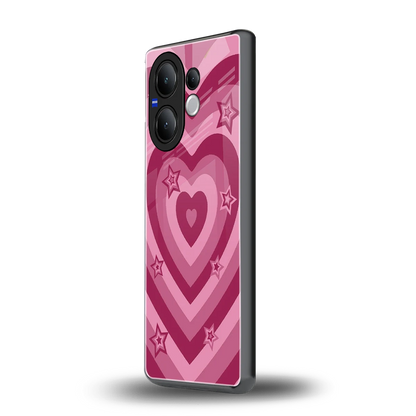 Y2K Pink Hearts X Stars vivo v60 mobile cover | shockproof glass phone case