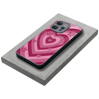 Y2K Pink Hearts X Stars stylish phone case for vivo v70 elite | glossy glass and slim fit