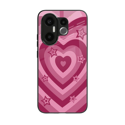 Y2K Pink Hearts X Stars back phone cover | glass case for vivo x200 fe