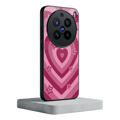 Y2K Pink Hearts X Stars vivo x200 pro mobile cover | shockproof glass phone case