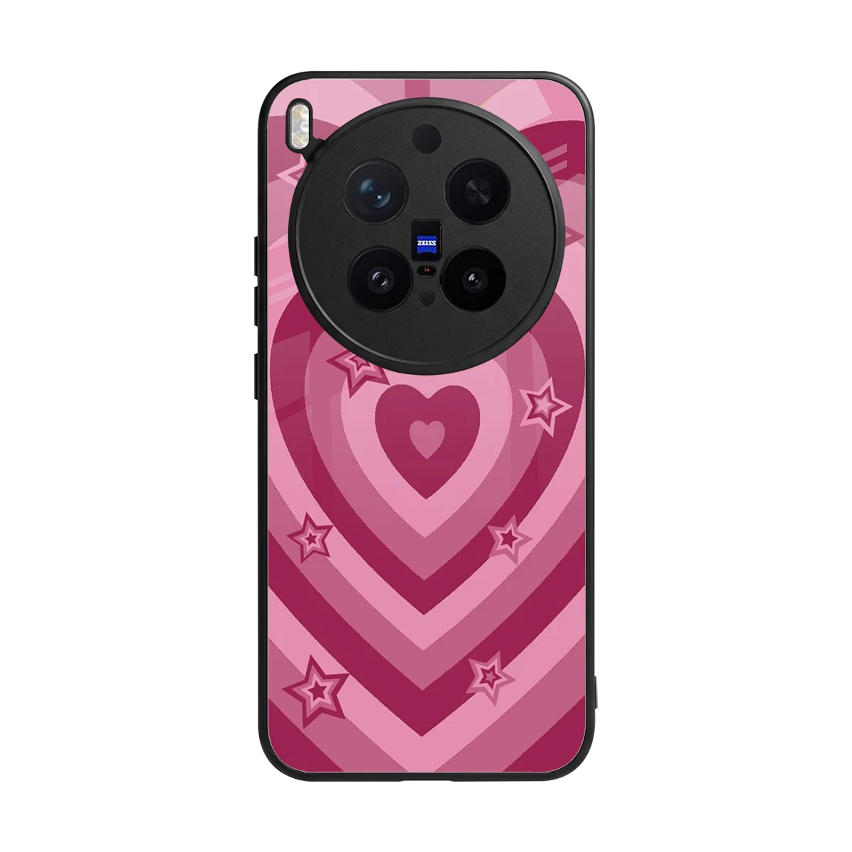 Y2K Pink Hearts X Stars back phone cover | glass case for vivo x300 pro